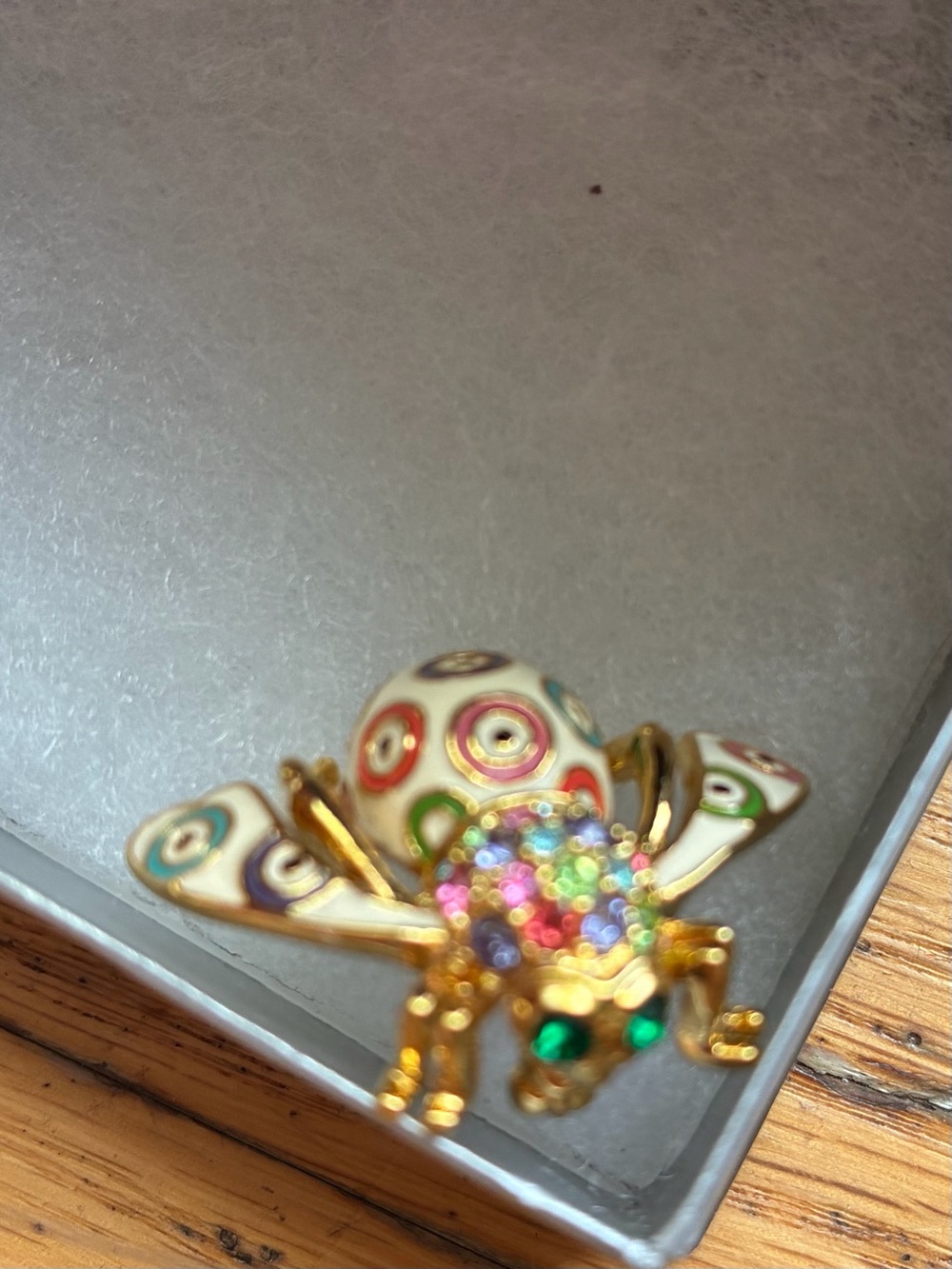Joan Rivers Crystal eyed Evil Eye Pin/Brooch Enamel gold targets rhinestone. - Picture 4 of 6